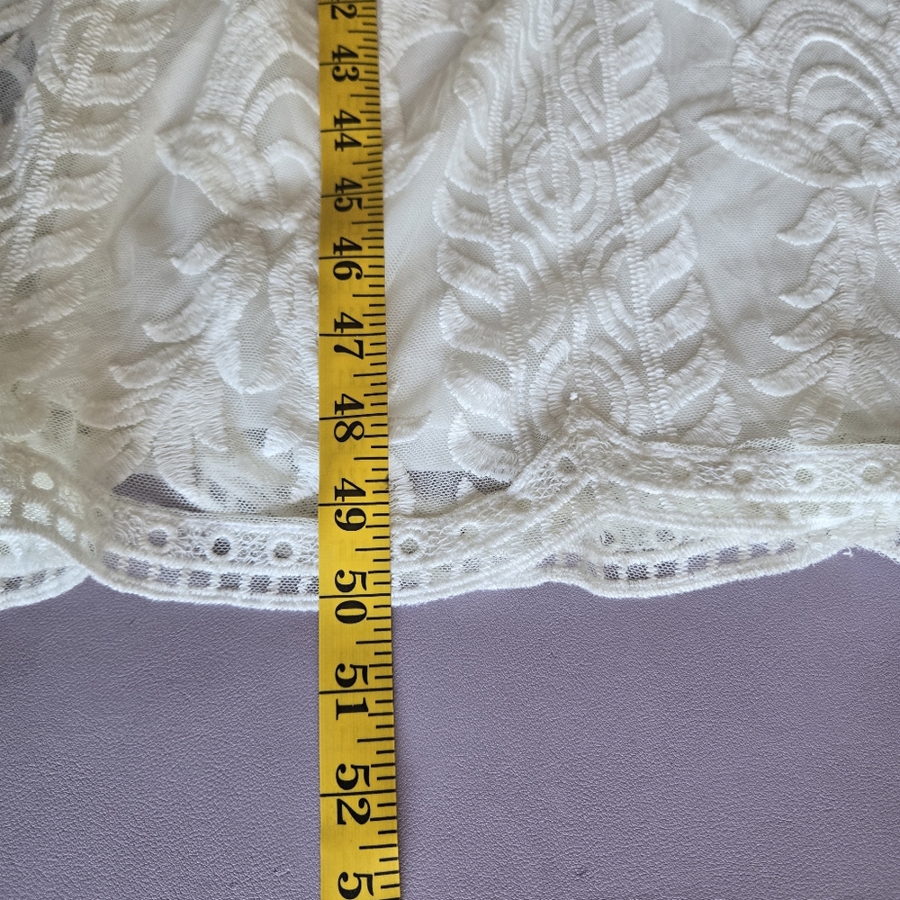 Tea n Rose White Crochet Overlay Maxi Dress Women's S/M Bridal Photoshoot Boho - Picture 14 of 15